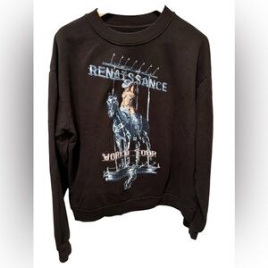 Beyoncé Renaissance World Tour 2023 Sweatshirt Sz L Black Heavy Duty Cotton